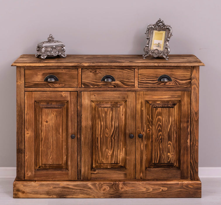 Sideboard aus Massivholz | Konsolenschrank mit drei Schubladen