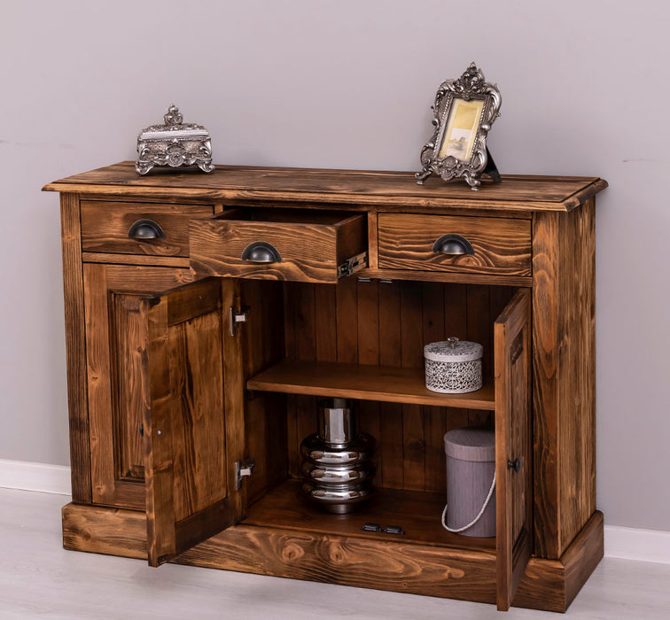 Sideboard aus Massivholz | Konsolenschrank mit drei Schubladen