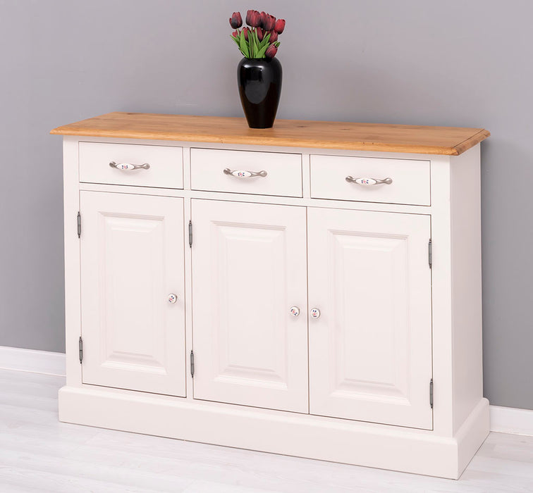Sideboard aus Massivholz | Konsolenschrank mit drei Schubladen