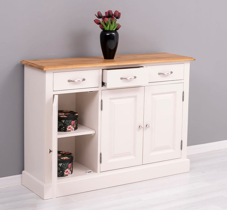 Sideboard aus Massivholz | Konsolenschrank mit drei Schubladen