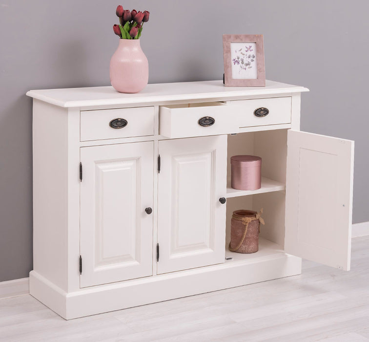 Sideboard aus Massivholz | Konsolenschrank mit drei Schubladen