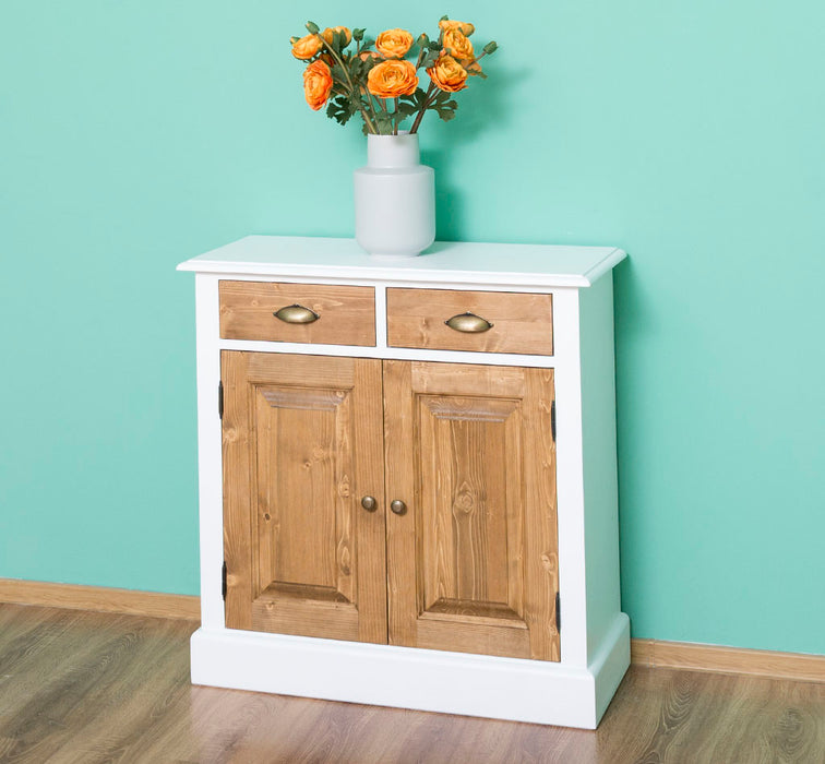 Sideboard aus Massivholz mit 2 Schubladen | Konsolenschrank in verschiedenen Farben