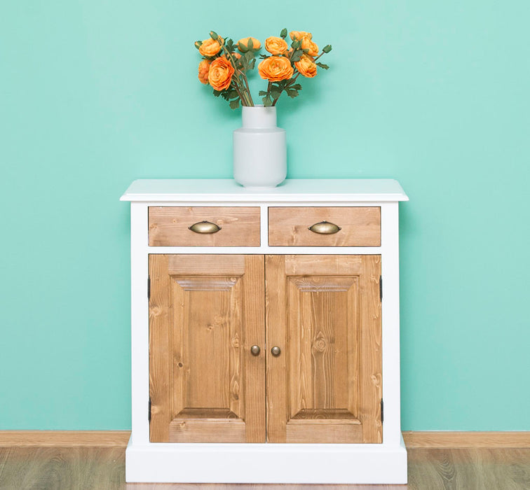 Sideboard aus Massivholz mit 2 Schubladen | Konsolenschrank in verschiedenen Farben