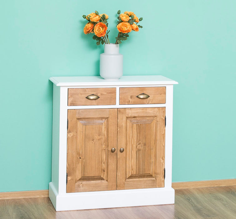 Sideboard aus Massivholz mit 2 Schubladen | Konsolenschrank in verschiedenen Farben