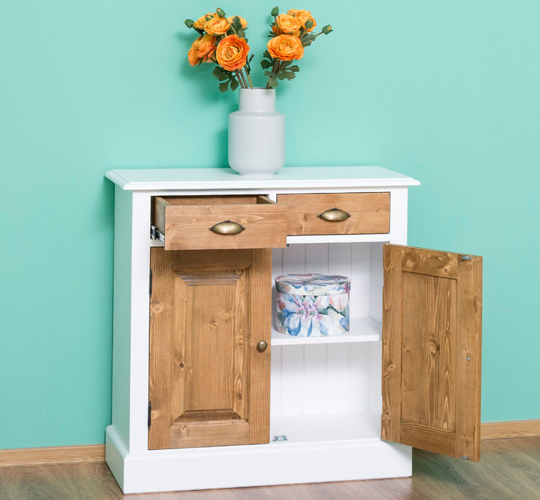 Sideboard aus Massivholz mit 2 Schubladen | Konsolenschrank in verschiedenen Farben