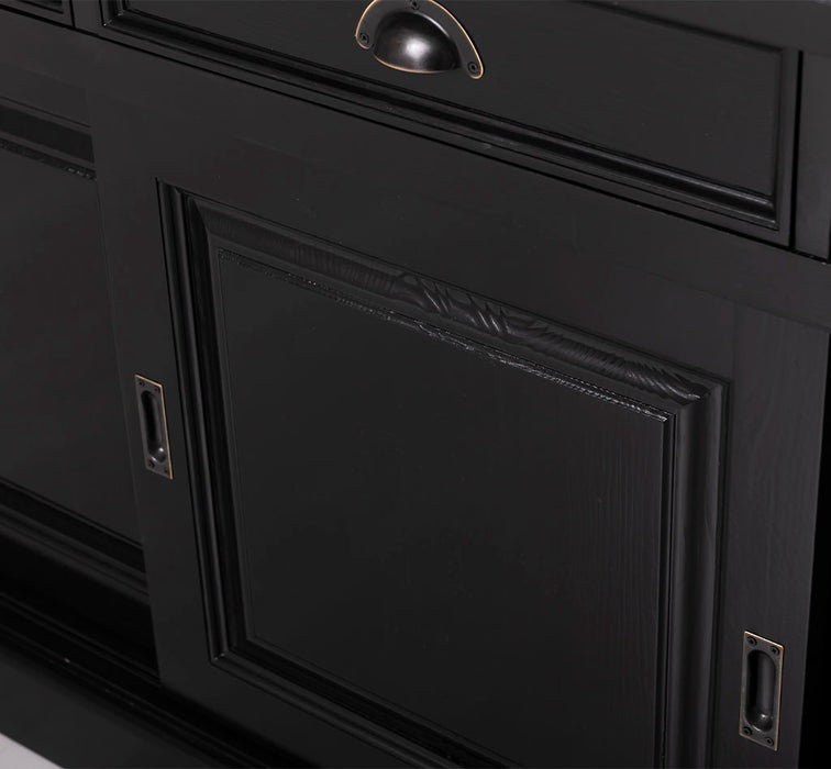 Sideboard aus Massivholz mit 3 Schubladen und 3 Schiebetüren