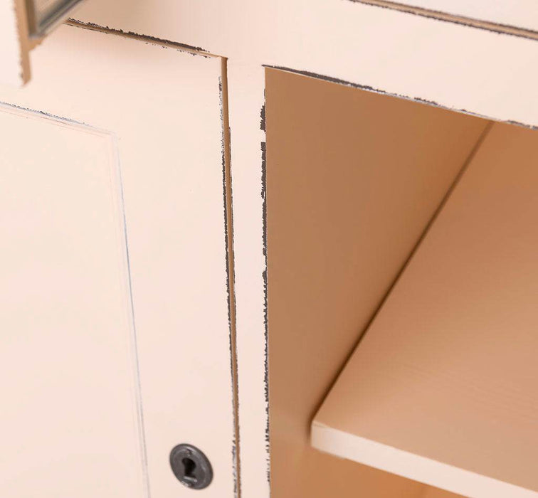 Sideboard aus Massivholz mit 4 Schubladen und 2 Türen und mittigem Auszug -