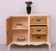 Sideboard aus Massivholz mit Tür und 3 Schubladen | Kommode mit geschwungenen Füßen | Barock - Vintage Weiß