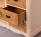 Sideboard aus Massivholz mit Tür und 3 Schubladen | Kommode mit geschwungenen Füßen | Barock - Vintage Weiß