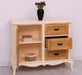 Sideboard aus Massivholz mit Tür und 3 Schubladen | Kommode mit geschwungenen Füßen | Barock - Vintage Weiß