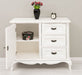 Sideboard aus Massivholz mit Tür und 3 Schubladen | Kommode mit geschwungenen Füßen | Barock - Vintage Weiß