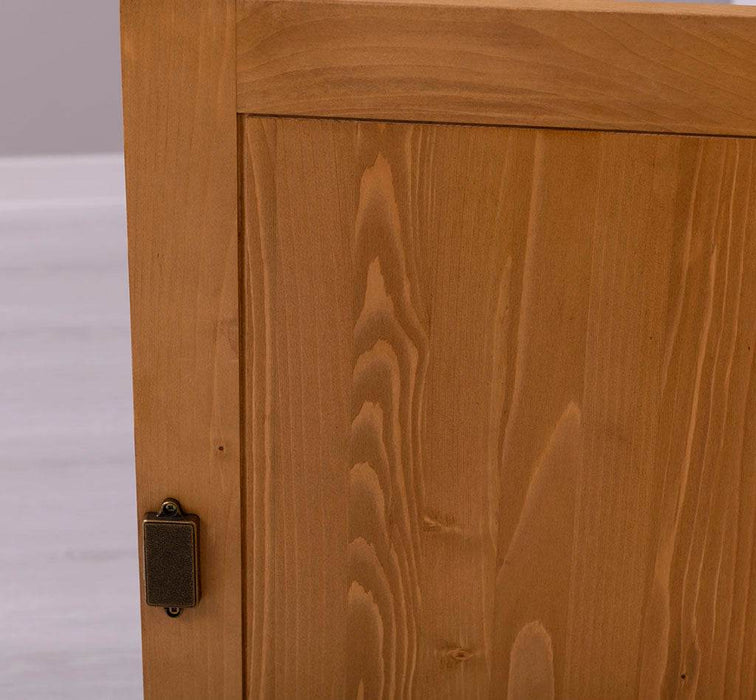 Sideboard aus Massivholz mit Tür und 3 Schubladen | Kommode mit geschwungenen Füßen | Barock - Vintage Weiß