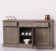 Sideboard aus Massivholz mit drei Schubladen und Türen -
