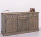 Sideboard aus Massivholz mit drei Schubladen und Türen -