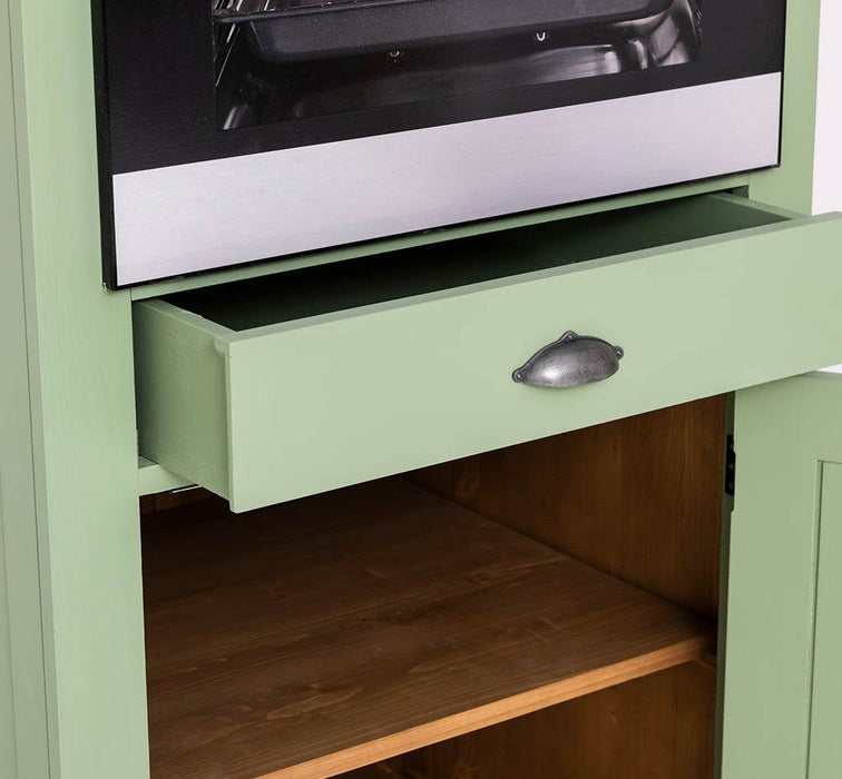 Stehender Einbauschrank für Backofen aus Massivholz | Herd- und Backofenschrank im Landhausstil -