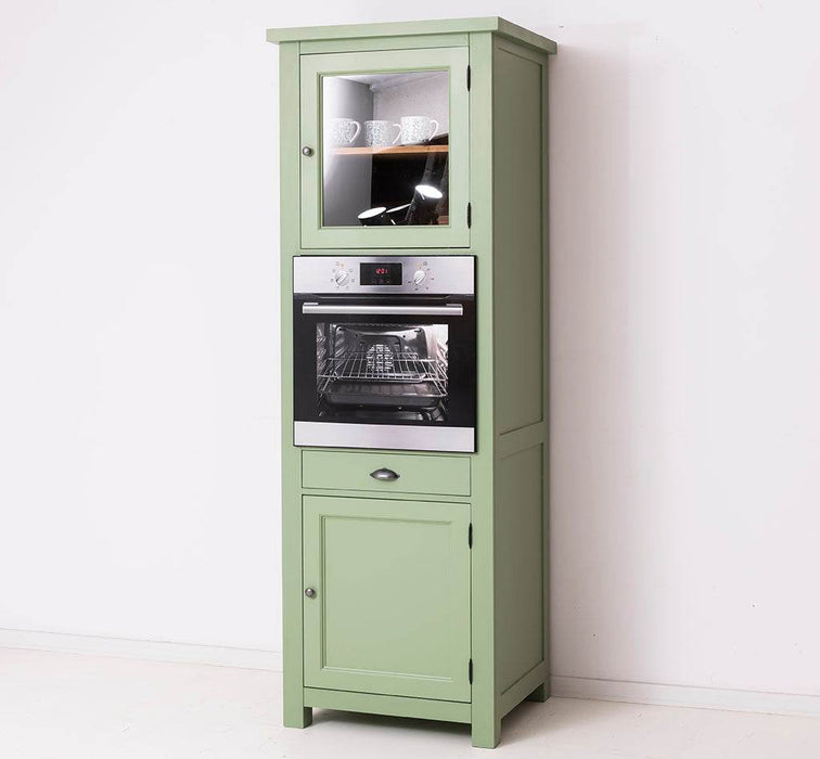 Stehender Einbauschrank für Backofen aus Massivholz | Herd- und Backofenschrank im Landhausstil -