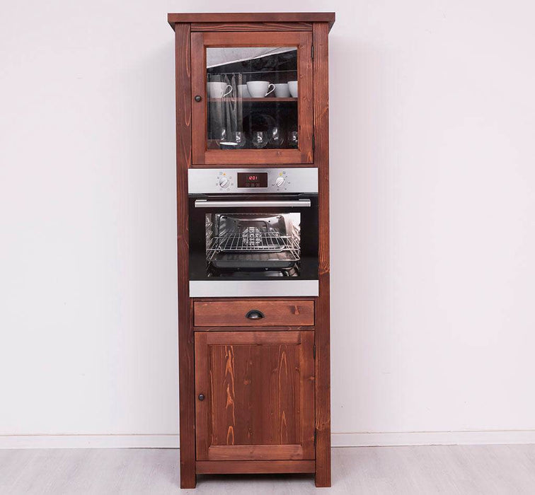 Stehender Einbauschrank für Backofen aus Massivholz | Herd- und Backofenschrank im Landhausstil -