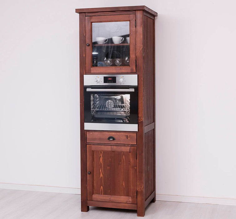 Stehender Einbauschrank für Backofen aus Massivholz | Herd- und Backofenschrank im Landhausstil -