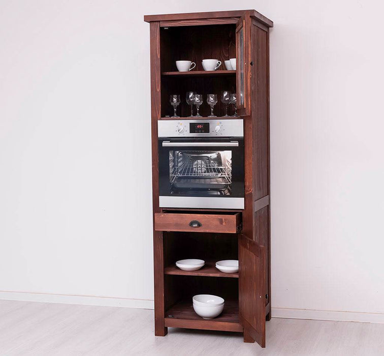 Stehender Einbauschrank für Backofen aus Massivholz | Herd- und Backofenschrank im Landhausstil -