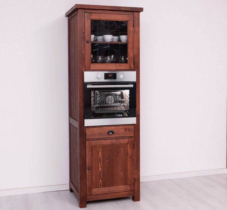 Stehender Einbauschrank für Backofen aus Massivholz | Herd- und Backofenschrank im Landhausstil -