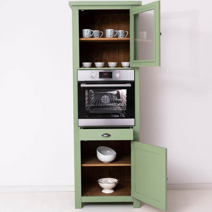 Stehender Einbauschrank für Backofen aus Massivholz | Herd- und Backofenschrank im Landhausstil -