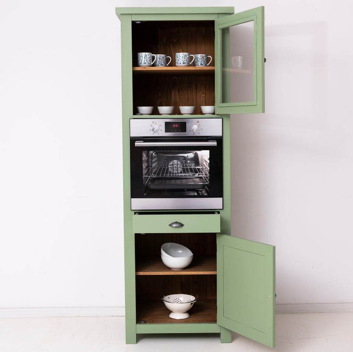 Stehender Einbauschrank für Backofen aus Massivholz | Herd- und Backofenschrank im Landhausstil -