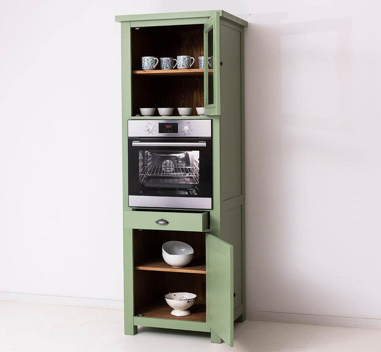 Stehender Einbauschrank für Backofen aus Massivholz | Herd- und Backofenschrank im Landhausstil -
