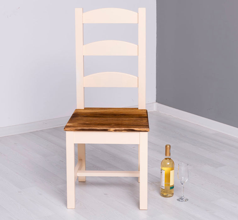 Stuhl aus Massivholz mit Rückenlehne