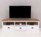 TV-Board aus Massivholz mit drei Schubladen | mit Eichenplatte