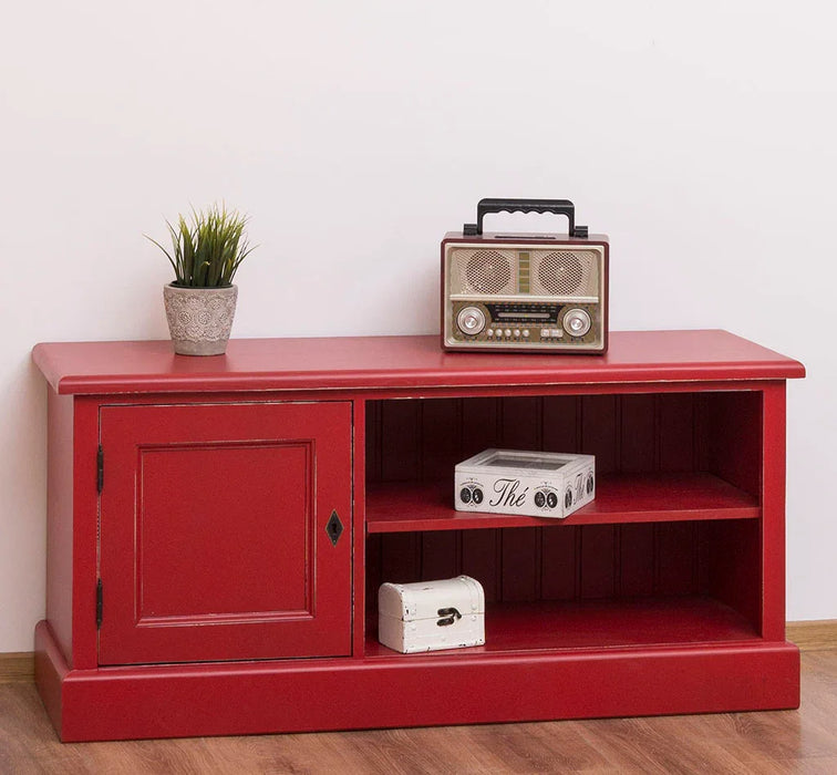 TV-Board aus Massivholz mit offener Ablage - Lowboard