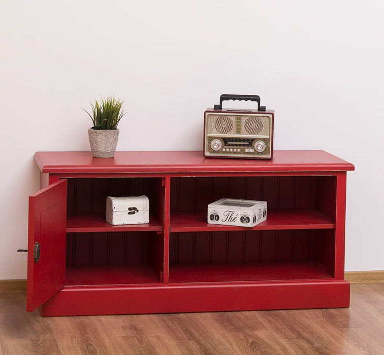 TV-Board aus Massivholz mit offener Ablage - Lowboard