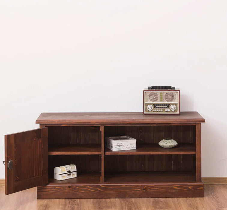 TV-Board aus Massivholz mit offener Ablage - Lowboard
