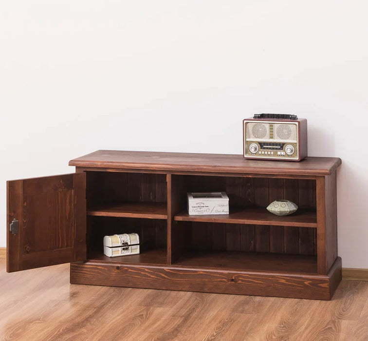 TV-Board aus Massivholz mit offener Ablage - Lowboard