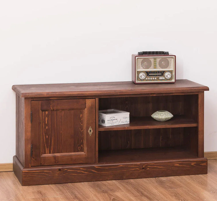 TV-Board aus Massivholz mit offener Ablage - Lowboard