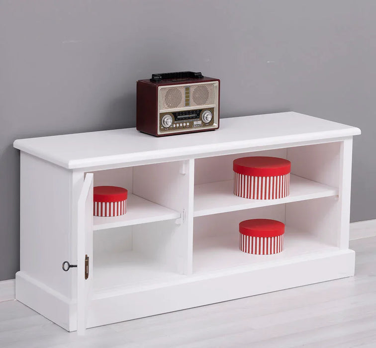 TV-Board aus Massivholz mit offener Ablage - Lowboard