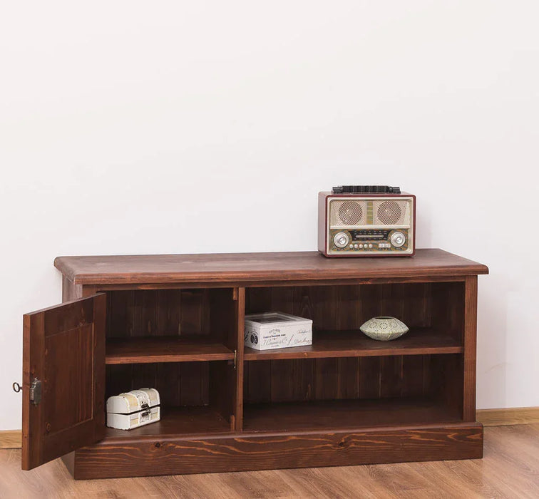 TV-Board aus Massivholz mit offener Ablage - Lowboard