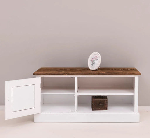 TV-Board aus Massivholz mit offener Ablage - Lowboard