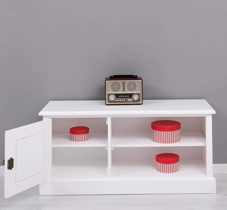 TV-Board aus Massivholz mit offener Ablage - Lowboard
