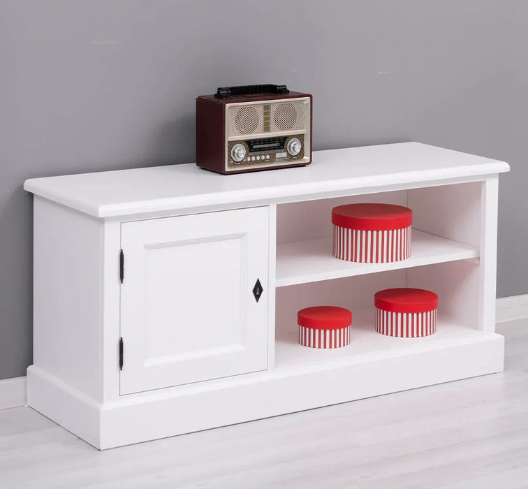 TV-Board aus Massivholz mit offener Ablage - Lowboard
