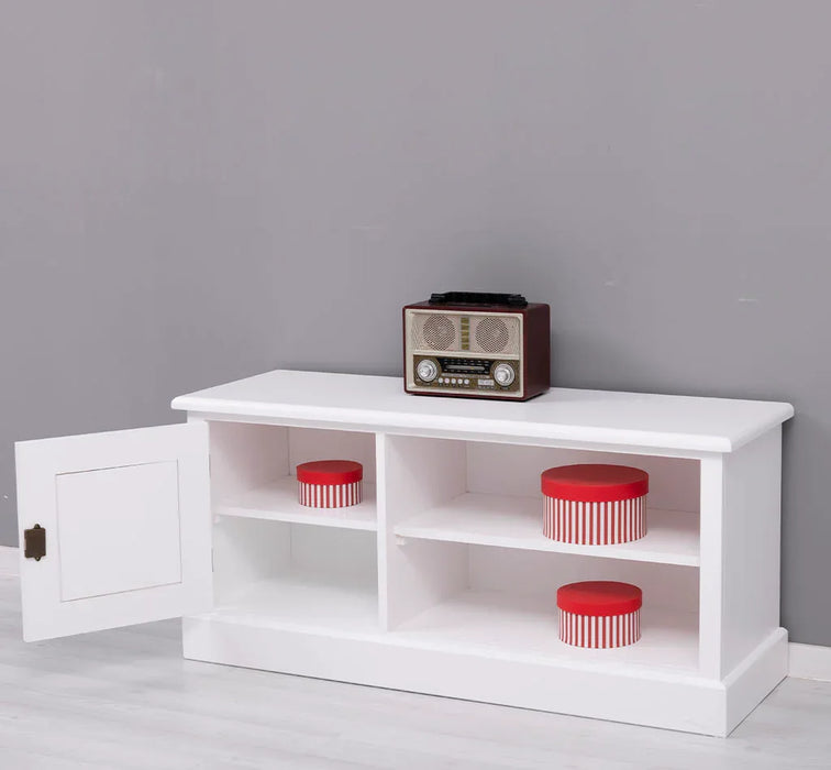 TV-Board aus Massivholz mit offener Ablage - Lowboard