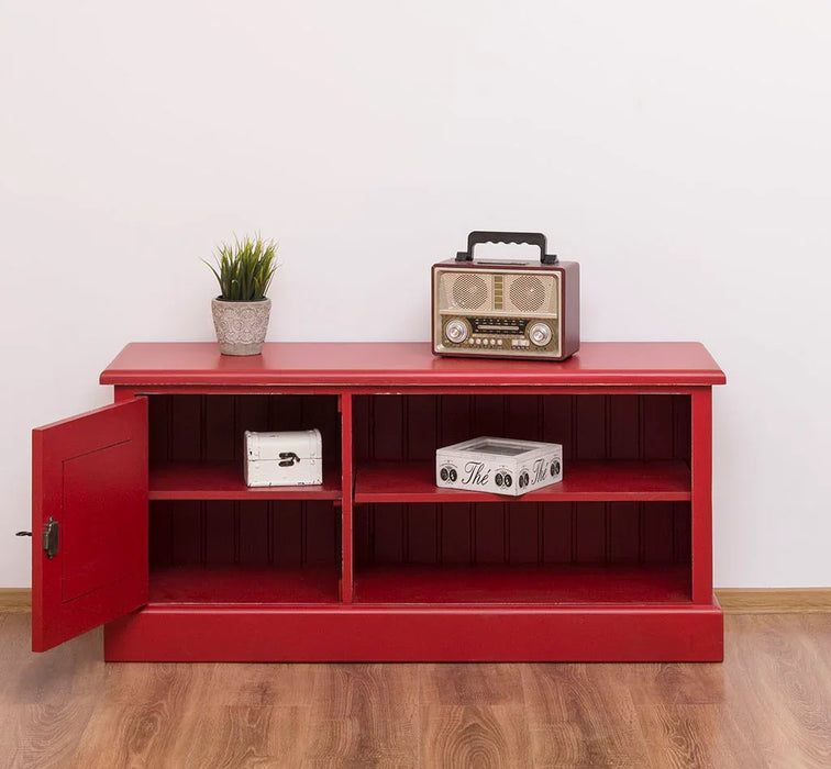 TV-Board aus Massivholz mit offener Ablage - Lowboard