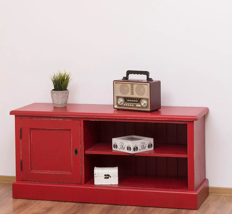 TV-Board aus Massivholz mit offener Ablage - Lowboard