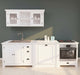Vierteilige Küchenzeile aus Massivholz mit Hängeschrank in weiß -