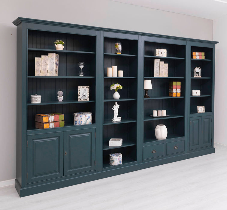 Vierteilige Regalwand aus Massivholz - Extra großes Bücherregal