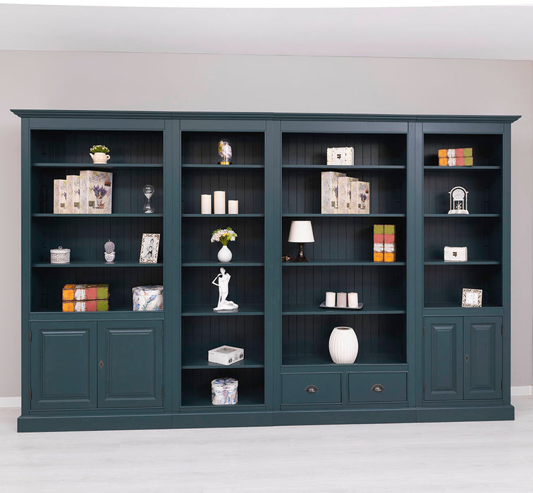 Vierteilige Regalwand aus Massivholz - Extra großes Bücherregal