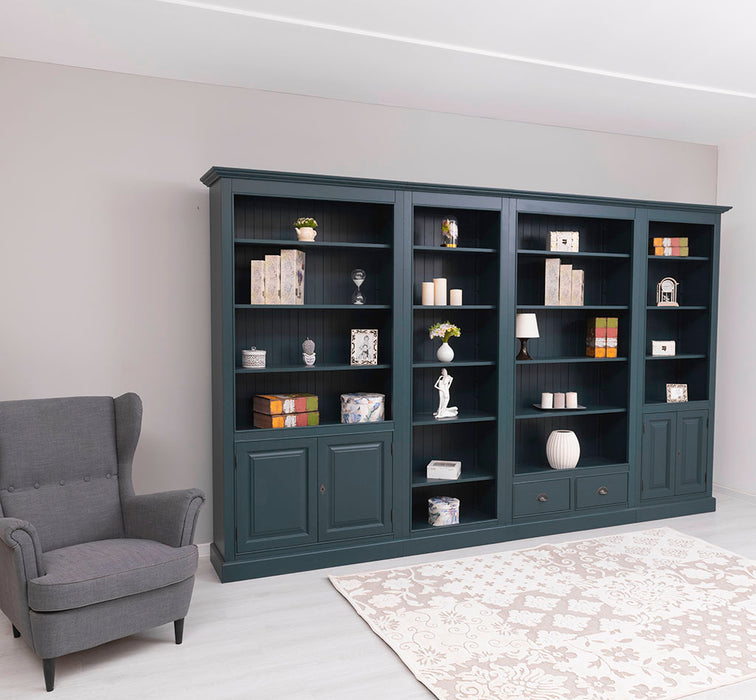 Vierteilige Regalwand aus Massivholz - Extra großes Bücherregal