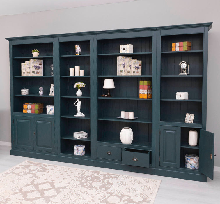 Vierteilige Regalwand aus Massivholz - Extra großes Bücherregal