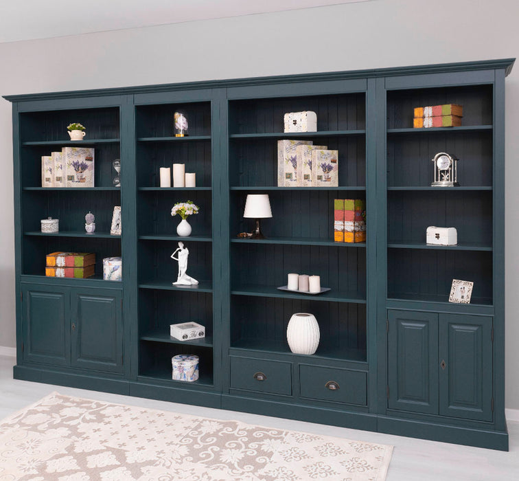 Vierteilige Regalwand aus Massivholz - Extra großes Bücherregal