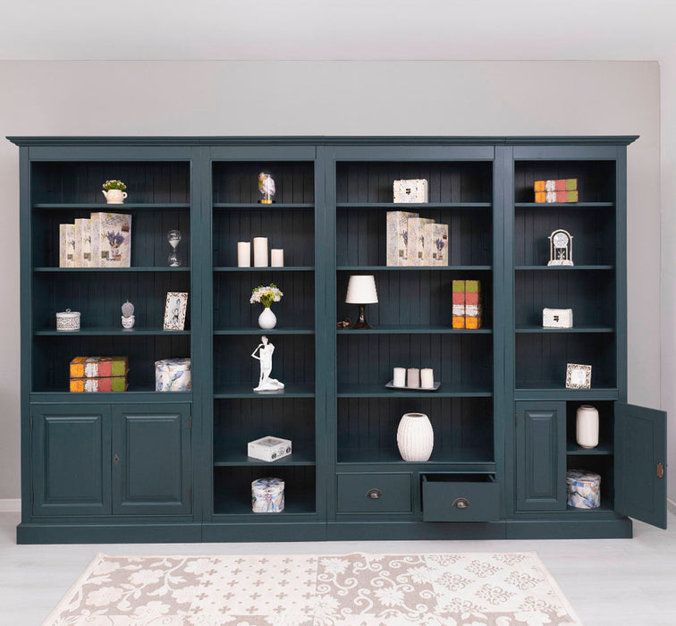 Vierteilige Regalwand aus Massivholz - Extra großes Bücherregal