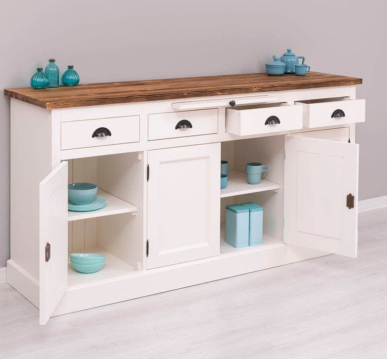 Viertüriges Sideboard aus Massivholz im Landhausstil -